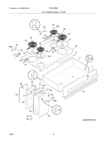 07 - Top / Drawer / Small Door parts for Frigidaire Range FEF450BWF from AppliancePartsPros.com