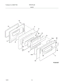 09 - Door parts for Frigidaire Range FEF387WJCB from AppliancePartsPros.com