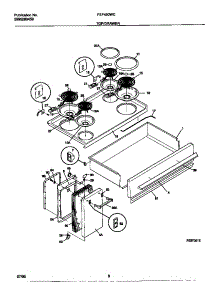 04 - Top / Drawer parts for Frigidaire Range FEF450WCDB from AppliancePartsPros.com
