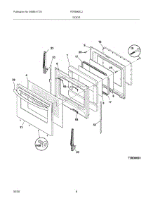 09 - Door parts for Frigidaire Range FEFB66ECJ from AppliancePartsPros.com