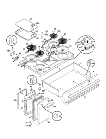 Top / Drawer parts for Frigidaire Range FEF455WFBC from AppliancePartsPros.com