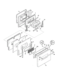 Door parts for Frigidaire Range FEF455WFBC from AppliancePartsPros.com