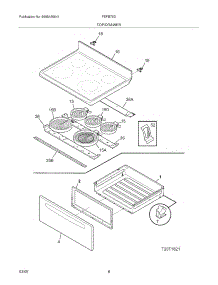 07 - Top / Drawer parts for Frigidaire Range FEFB78DBD from AppliancePartsPros.com
