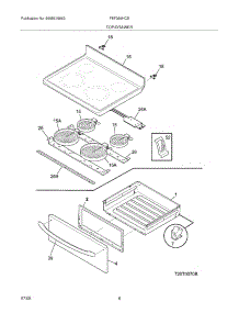 07 - Top / Drawer parts for Frigidaire Range FEF369HCB from AppliancePartsPros.com