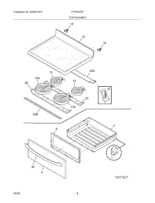 07 - Top / Drawer parts for Frigidaire Range FFF335ESF from AppliancePartsPros.com