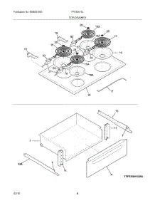 07 - Top / Drawer parts for Frigidaire Range FFES3015LBA from AppliancePartsPros.com