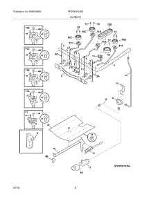 05 - Burner parts for Frigidaire Range FFGF3019LWA from AppliancePartsPros.com