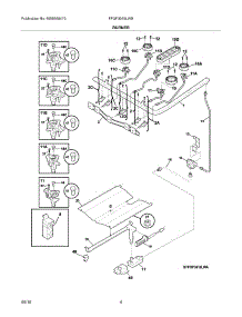 05 - Burner parts for Frigidaire Range FFGF3019LWB from AppliancePartsPros.com