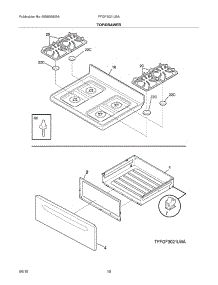 09 - Top / Drawer parts for Frigidaire Range FFGF3021LBA from AppliancePartsPros.com