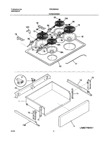 07 - Top / Drawer parts for Frigidaire Range FES300ASA from AppliancePartsPros.com