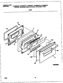 05 - Door parts for Frigidaire Range FEF389WFCG from AppliancePartsPros.com