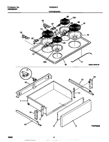 04 - Top / Drawer parts for Frigidaire Range FES355CCBG from AppliancePartsPros.com