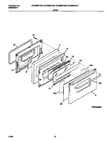 05 - Door parts for Frigidaire Range FEF389WFSD from AppliancePartsPros.com