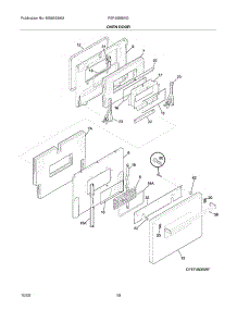 09 - Oven Door parts for Frigidaire Range FEF450BWG from AppliancePartsPros.com