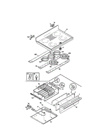 Top / Drawer parts for Frigidaire Range FEF389WJCA from AppliancePartsPros.com