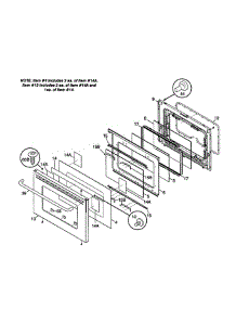 Door parts for Frigidaire Range FEF389WJCA from AppliancePartsPros.com