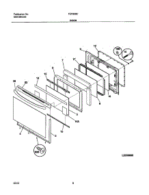 09 - Door parts for Frigidaire Range FEFB68CQB from AppliancePartsPros.com