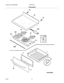07 - Top / Drawer parts for Frigidaire Range FEFL67HCH from AppliancePartsPros.com