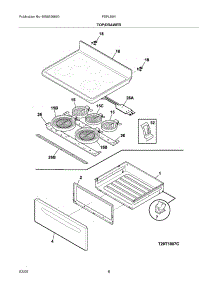 07 - Top / Drawer parts for Frigidaire Range FEFL69HBB from AppliancePartsPros.com