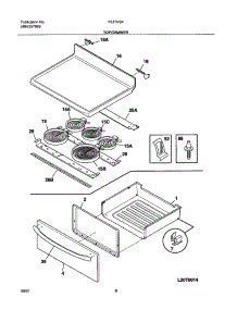 07 - Top / Drawer parts for Frigidaire Range FEF379ACB from AppliancePartsPros.com