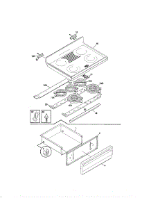 Top / Drawer parts for Frigidaire Range FEF388CJSA from AppliancePartsPros.com