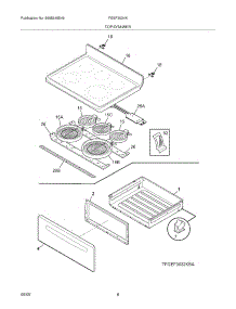 07 - Top / Drawer parts for Frigidaire Range FGEF3034KBB from AppliancePartsPros.com