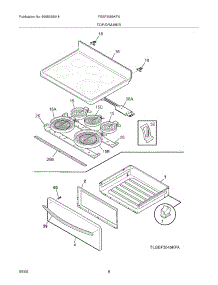 07 - Top / Drawer parts for Frigidaire Range FGEF3055KFA from AppliancePartsPros.com