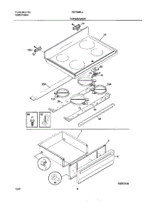 07 - Top / Drawer parts for Frigidaire Range FEFS68CJSC from AppliancePartsPros.com