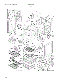 05 - Body parts for Frigidaire Range FGEF3055MWA from AppliancePartsPros.com