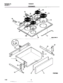 04 - Top / Drawer parts for Frigidaire Range FES353CCWG from AppliancePartsPros.com
