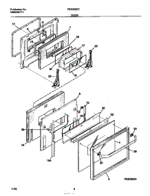 05 - Door parts for Frigidaire Range FES353CCWG from AppliancePartsPros.com