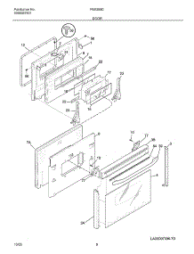 09 - Door parts for Frigidaire Range FES355DBA from AppliancePartsPros.com
