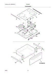 07 - Top / Drawer parts for Frigidaire Range FES365EBF from AppliancePartsPros.com