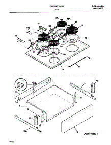 04 - Top / Drawer parts for Frigidaire Range FES355CCTJ from AppliancePartsPros.com