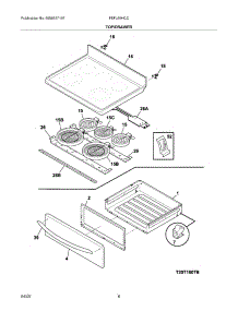 07 - Top / Drawer parts for Frigidaire Range FEFL69HCC from AppliancePartsPros.com