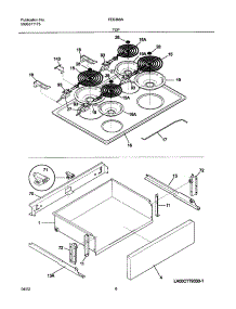 07 - Top / Drawer parts for Frigidaire Range FES355ABD from AppliancePartsPros.com