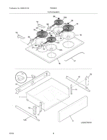 07 - Top / Drawer parts for Frigidaire Range FES355DSB from AppliancePartsPros.com