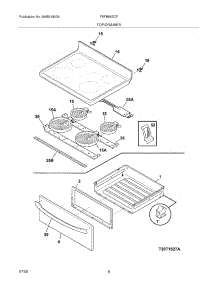 07 - Top / Drawer parts for Frigidaire Range FEFB66ECF from AppliancePartsPros.com
