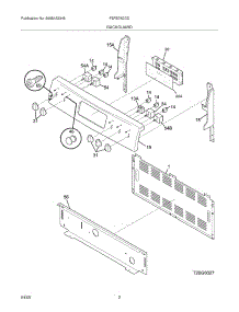 03 - Backguard parts for Frigidaire Range FEFB78DCD from AppliancePartsPros.com