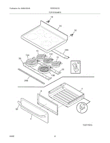 07 - Top / Drawer parts for Frigidaire Range FEFB78DCD from AppliancePartsPros.com
