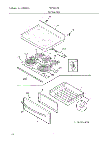07 - Top / Drawer parts for Frigidaire Range FGEF3056KFB from AppliancePartsPros.com