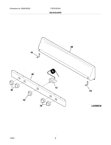 03 - Backguard parts for Frigidaire Range FGF303CWB from AppliancePartsPros.com