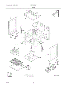 07 - Body parts for Frigidaire Range FGF303CWE from AppliancePartsPros.com
