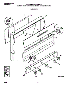 02 - Backguard parts for Frigidaire Range FGF316WGTC from AppliancePartsPros.com