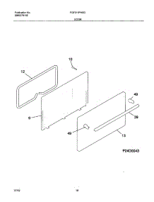 11 - Door parts for Frigidaire Range FGF311PHSD from AppliancePartsPros.com