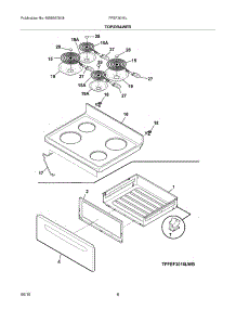 07 - Top / Drawer parts for Frigidaire Range FFEF3016LBB from AppliancePartsPros.com
