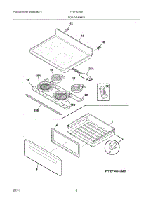 07 - Top / Drawer parts for Frigidaire Range FFEF3019MBA from AppliancePartsPros.com