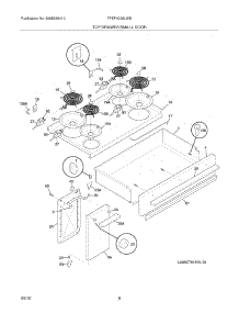 07 - Top / Drawer / Small Door parts for Frigidaire Range FFEF4005LWB from AppliancePartsPros.com