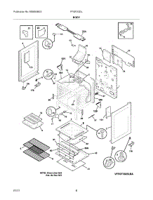 07 - Body parts for Frigidaire Range FFGF3023LQB from AppliancePartsPros.com