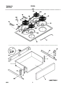07 - Top / Drawer parts for Frigidaire Range FES355ABE from AppliancePartsPros.com